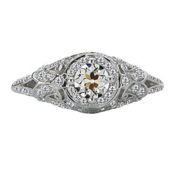 Vintage-Stil Runder Alter Minenschliff Echt Diamant Halo Ehering 3,50 Karat