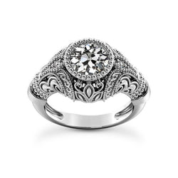 Vintage-Stil Runder Altschliff Naturliche Diamant-Verlobungsring 1,75 Karat