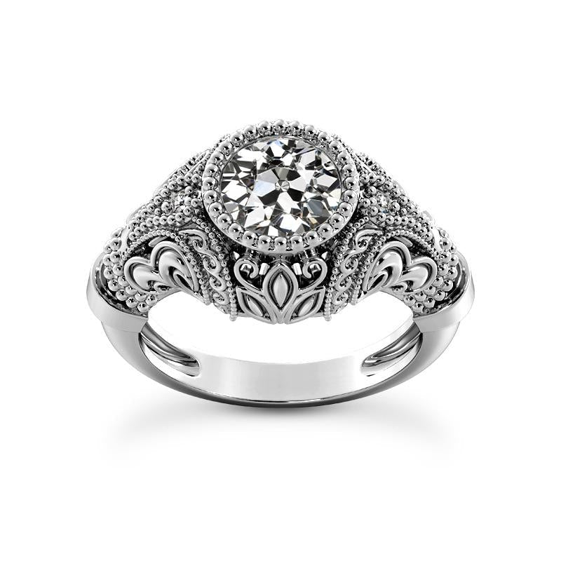 Vintage-Stil Runder Altschliff Naturliche Diamant-Verlobungsring 1,75 Karat