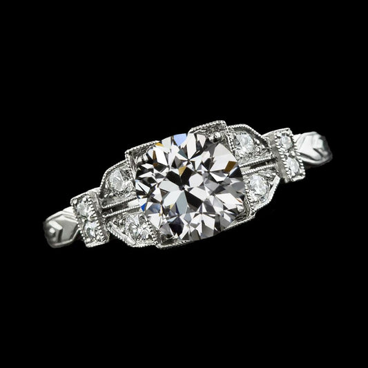 Vintage Stil Runder Alter Minenschliff Natürliche Diamantring 3 Karat Schmuck