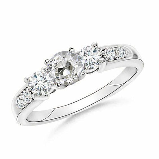 Weißgold-Jubiläumsring Altschliff runder Echt Diamantschmuck 1,75 Karat - harrychadent.ch