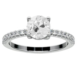 Ovaler Natürliche Diamant Ehering Alter Bergmann Mit Runden Akzenten 7,25 Karat