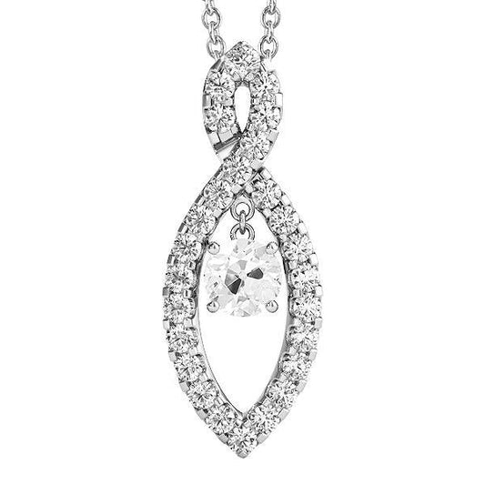 Weißgold 14K Anhänger runder Echt Diamanten alter Bergmann Krappen Set 3,50 Karat - harrychadent.ch