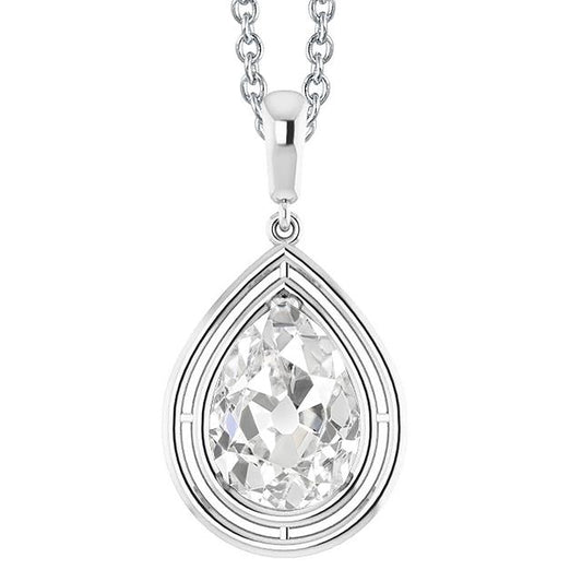 Weißgold 14K Birne Alter Bergmann Solitaire Echt Diamant Anhänger 2,50 Karat