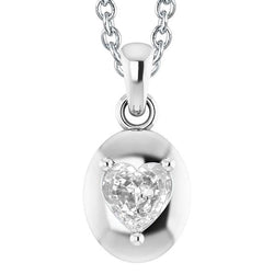 Weißgold 14K Echt Diamant Anhanger Herz Alter Bergmann 2,50 Karat