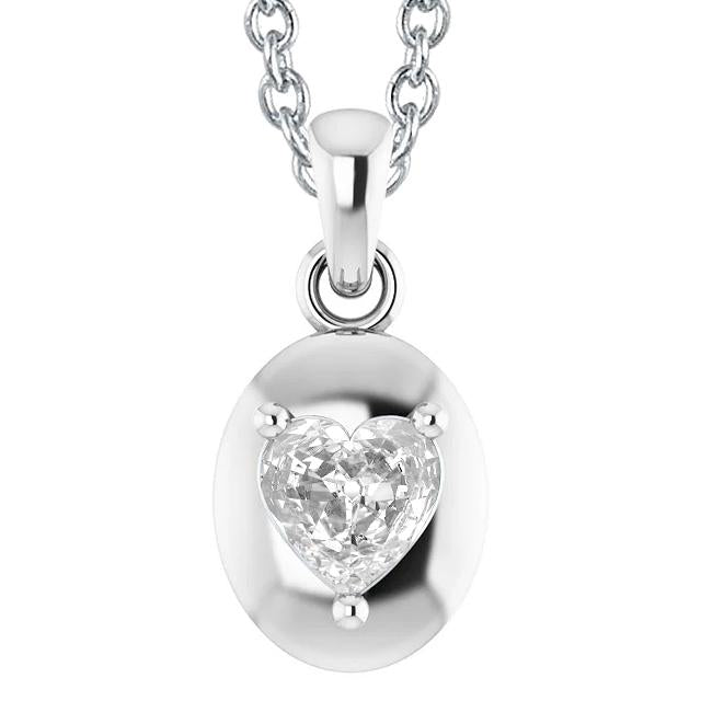 Weißgold 14K Echt Diamant Anhanger Herz Alter Bergmann 2,50 Karat