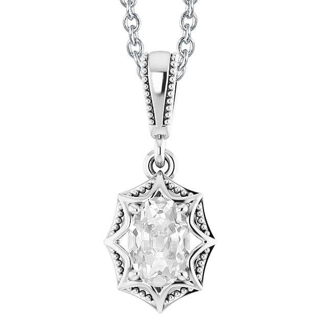 Weißgold 14K Oval Alter Bergmann Echt Diamant Anhänger Stern Stil 3 Karat - harrychadent.ch