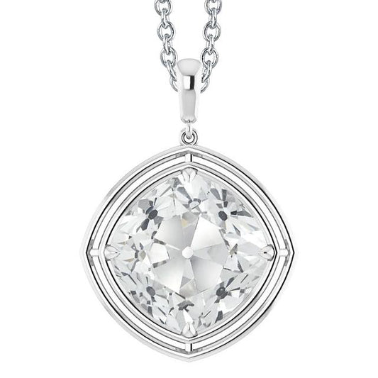 Weißgold 14K Solitaire Natürliche Diamant Anhänger Kissen Old Cut 5 Karat