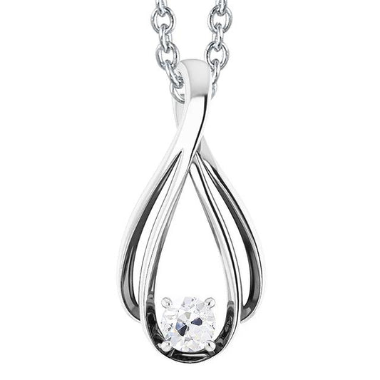 Weißgold 14 Karat runde Altschliff Echt Diamant-Anhänger-Halskette 1 Karat - harrychadent.ch