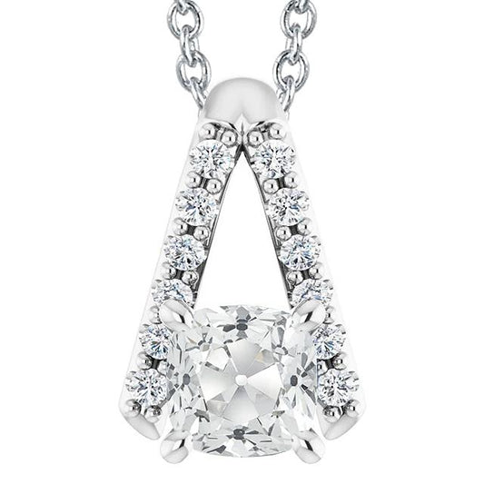 Weißgold Damen Echt Diamant Anhänger Schiebekissen Alter Bergmann 6.50 Karat - harrychadent.ch