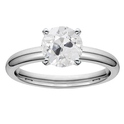 Weißgold Damen Solitaire Old Cut Echt Diamantring 2,50 Karat