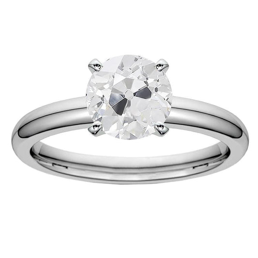 Weißgold Damen Solitaire Old Cut Echt Diamantring 2,50 Karat - harrychadent.ch