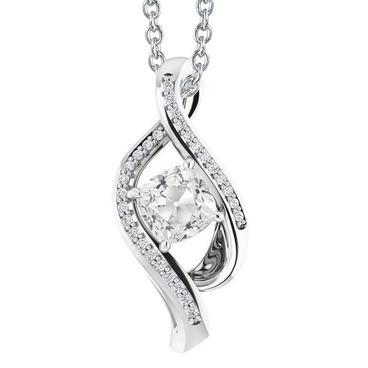 Weißgold Echt Diamant Anhänger rund & Kissenschliff Alter Bergmann 3,50 Karat - harrychadent.ch