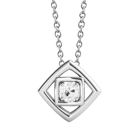 Weißgold Natürlich Diamant-Anhänger runder Altschliff-Zinken-Set 1 Karat - harrychadent.ch