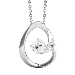 Weißgold Natürliche Diamant Anhänger Schmuck Rund Old Cut 1,50 Karat 14K