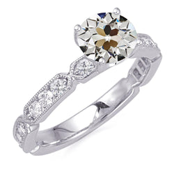 Weißgold Runder Altschliff-Echt Diamant-Jubiläumsring 4,50 Karat