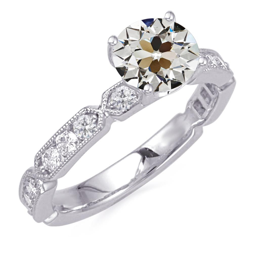 Weißgold Runder Altschliff-Echt Diamant-Jubiläumsring 4,50 Karat