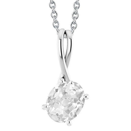 Weißgold Solitär Echt Diamant Anhänger Oval Alter Bergmann 4 Karat - harrychadent.ch