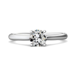 Weißgold Solitär Runder Altschliff Naturlich Diamant-Verlobungsring 1,50 Karat