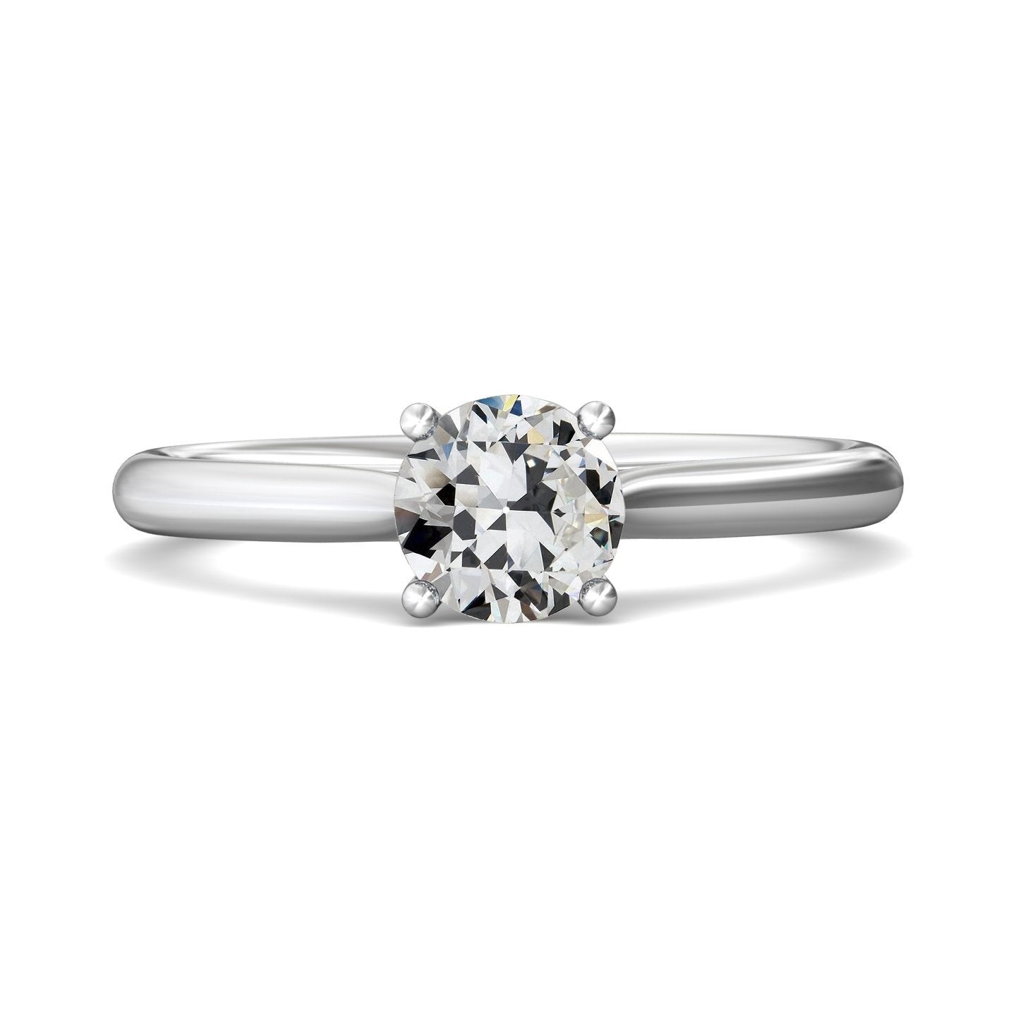 Weißgold Solitär Runder Altschliff Naturlich Diamant-Verlobungsring 1,50 Karat - harrychadent.ch