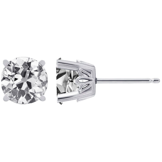 Weißgold Naturlich Diamant Ohrstecker Alter Bergmann Damen Ohrringe 4 Karat - harrychadent.ch