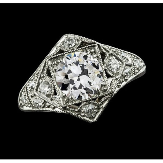 Wie Edwardian Jewelry Ehering Altschliff Runde Natürliche Diamanten Milgrain