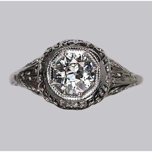 Wie Edwardian Jewelry Gold Solitaire Alter Bergmann Natürlich Diamant Ring