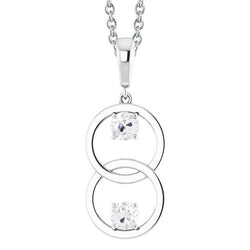 Zwei Steine Alter Minenschliff Natürliche Diamant Anhänger 1 Karat Weißgold 14K