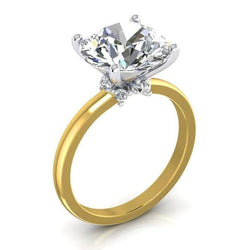 Zweifarbiger Solitärring mit Akzenten 4,50 Karat Gold Naturlich Diamant-Schmuck
