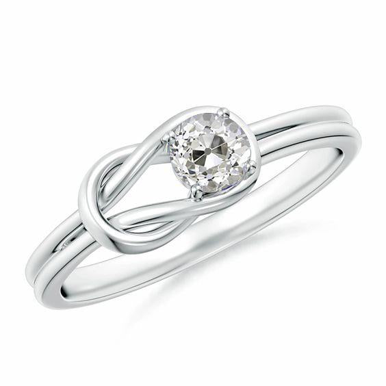 alter Bergmann Solitaire Runder Echt Diamantring Knoten Stil 1 Karat Weißgold - harrychadent.ch