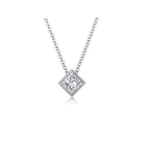 0.75 carats prinzessinnenschnitt solitaire diamantpendant white gold 14k