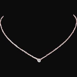 1 Karat Lünette Set Diamant Solitaire Halskette Anhänger Roségold 14K
