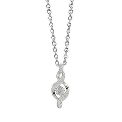 1 Karat Runder Weißer Diamant G-Schlüssel Halskette Anhänger Weißgold 14K