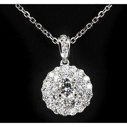 1 Karat Weißgold 14K Rundschliff Diamant Damen Anhänger