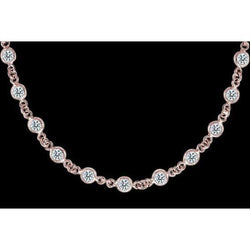 10 Karat Diamant Halskette von Anhänger Lünette Set