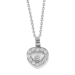 1,45 Ct runde Brillant-Diamant-Herzform-Anhänger-Halskette