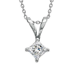 1,5 Karat funkelnde Diamant-Anhänger-Halskette im Princess-Schliff-Set