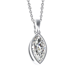 1,5 Karat Solitaire Marquise Schliff Diamant Anhänger Weißgold 14K