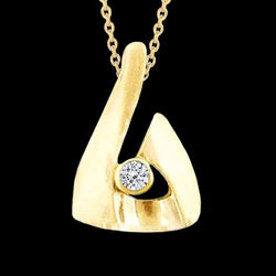 1,50 ct. Diamant-Solitär-Halskette mit Gelbgold-Anhänger Neu