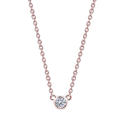 1,50 Karat Diamant 16 oder 18" Halskette mit Anhänger Roségold Yard Lünette Set