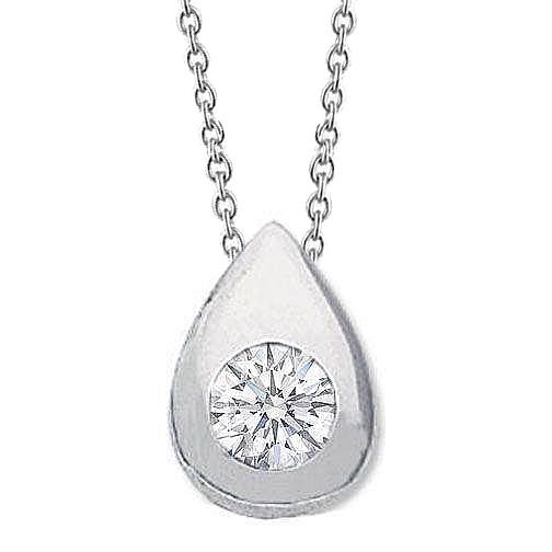 2 Karat Runde Tropfenform Diamant Anhänger Halskette Gold Weiß 14K - harrychadent.ch