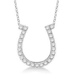 2,50 Karat Rundschliff Diamanten Hufeisen-Anhänger Halskette14K Weißgold