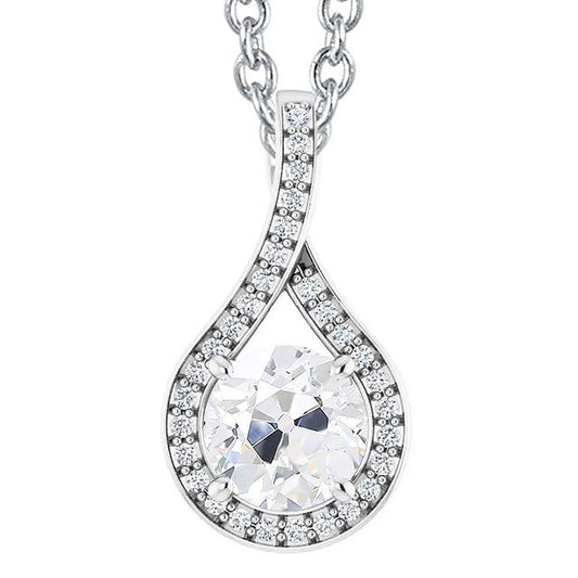 echter round diamant 4Karat anhänger Vorderansicht