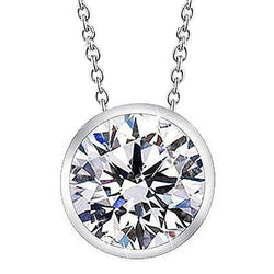 4 Karat Rundschliff Big Diamant Solitaire Anhänger Weißgold Lady Schmuck