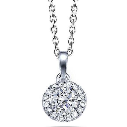 Anhänger Halskette 2,80 ct Wunderschöne Diamanten im Rundschliff Gold Weiß 14K - harrychadent.ch
