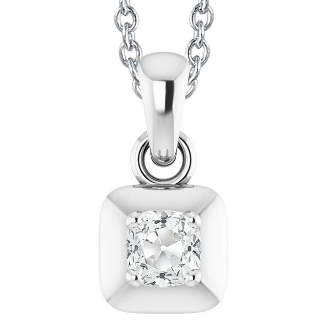 Damen Diamant Anhänger Kissen alter Bergmann 2 Karat 14K - harrychadent.ch