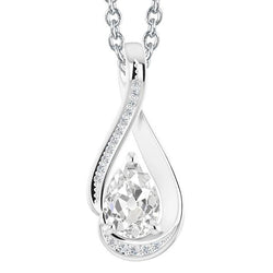 Damen Slide Diamant Anhänger 3,50 Karat Birne alter Bergmann Twisted Style