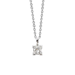 Damen Weißgold 1,00 Karat Solitär-Diamant-Anhänger-Halskette
