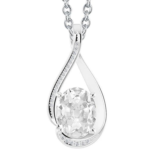 echter oval diamant 5Karat anhänger Vorderansicht
