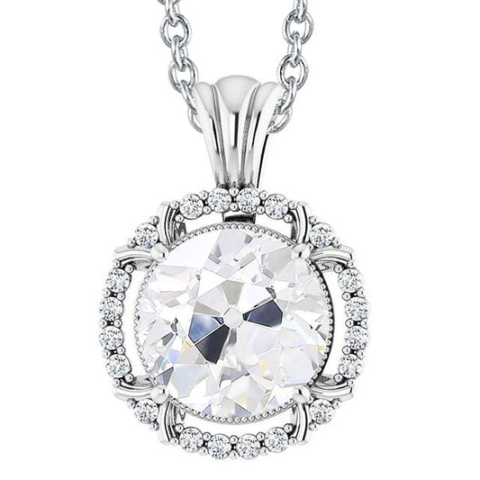 Diamant-Anhängerrutsche im antiken Stil 6 Karat mit Kette - harrychadent.ch